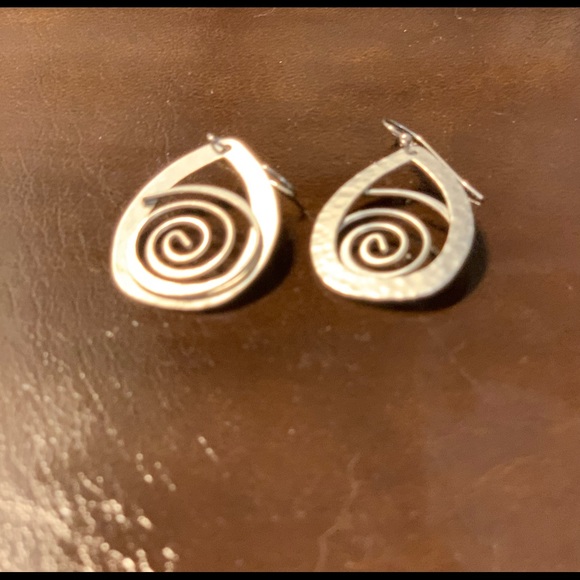 Silver Spiral Earrings - Picture 6 of 7